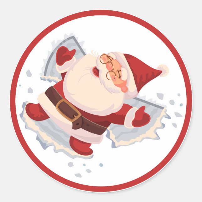 Sticker de Noël de l'Ange de Neige du Père Noël (Devant)