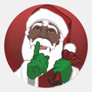 Sticker de Noël de Père Noël Noir Sticker Santa Cl