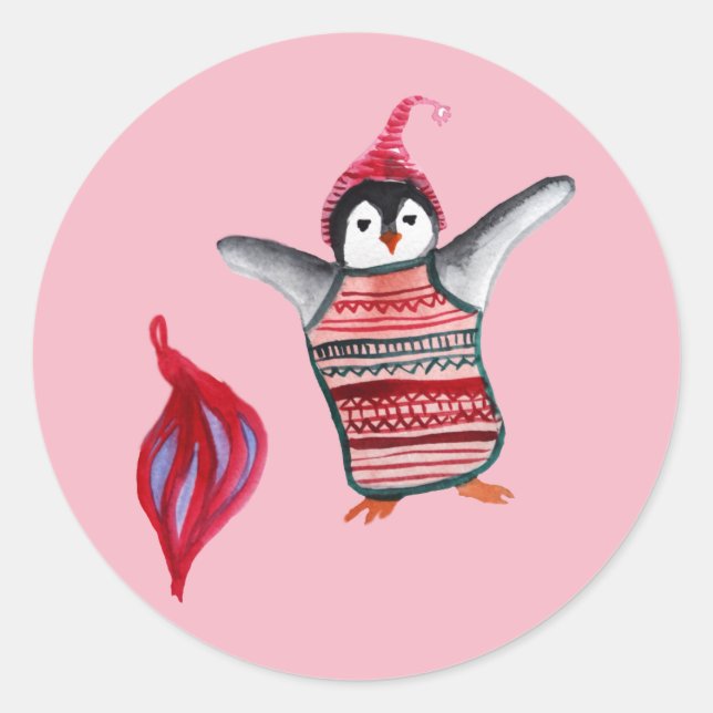 Sticker de Noël de pingouin (Devant)
