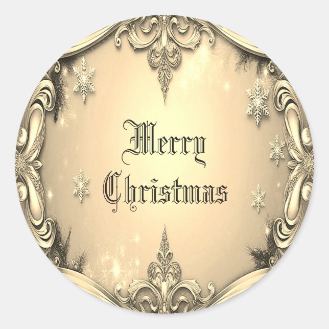 Sticker de Noël décoratif en or (Devant)