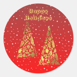 Sticker de Noël doré brillant