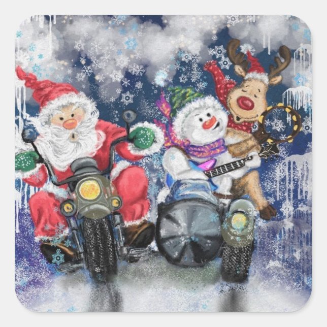 Sticker de Noël drôle avec Happy Best Friends (Devant)