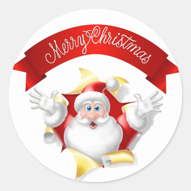 Sticker de Noël du Père Noël (Devant)