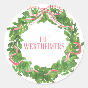 Sticker de Noël en couronne rouge