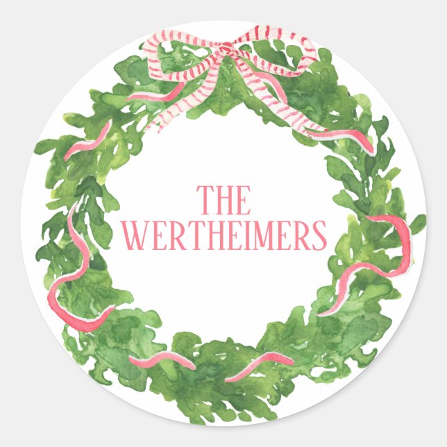 Sticker de Noël en couronne rouge (Devant)