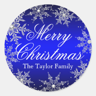 Sticker de Noël en cristal bleu