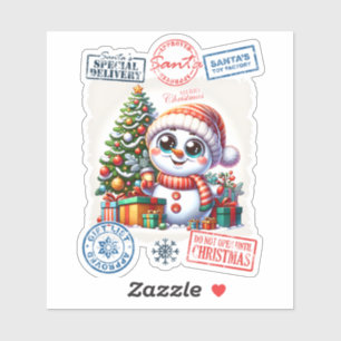 Sticker de Noël enneigé