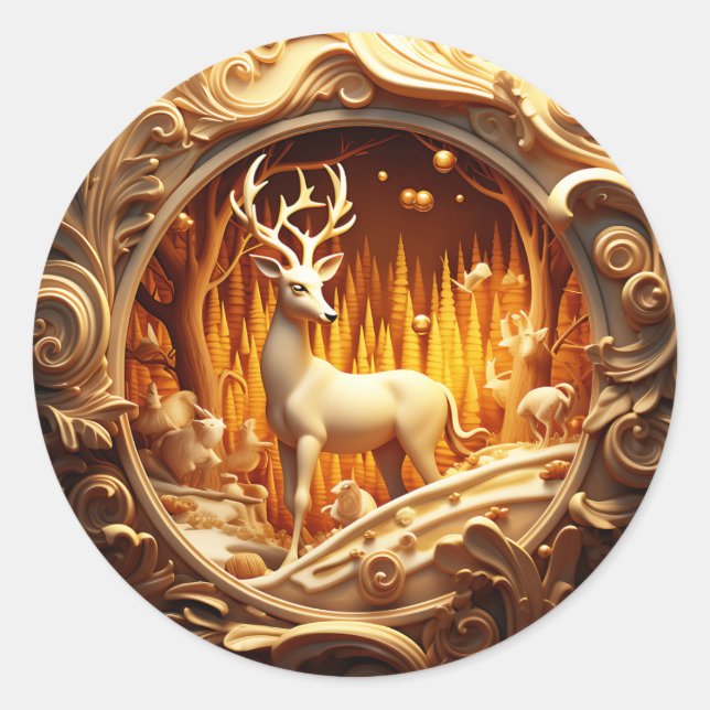 Sticker de Noël Gold Deer (Devant)