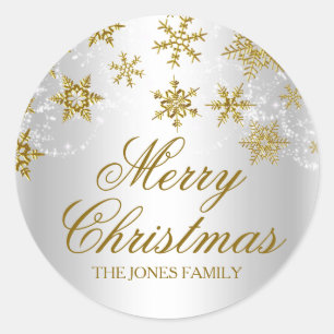 Sticker de Noël Gold & Silver Snowflake