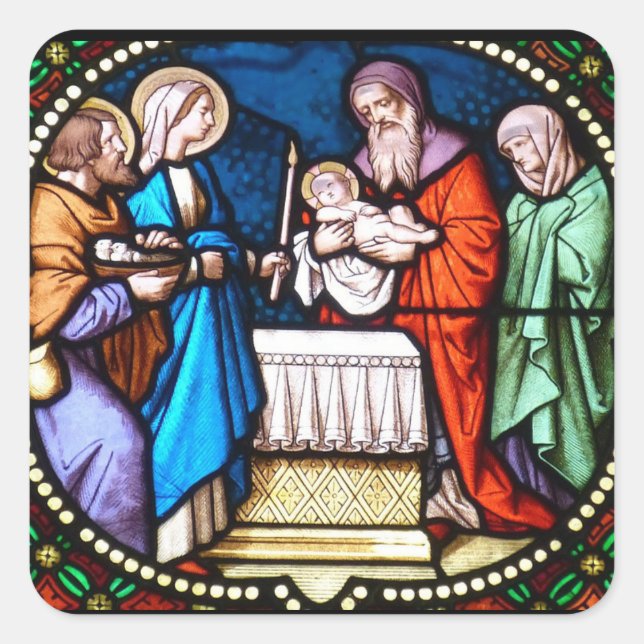 Sticker de Noël Jésus Christ en verre tendu (Devant)