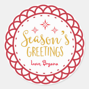 Sticker de Noël Joyeuses Fêtes