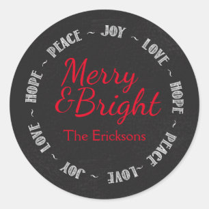 Sticker de Noël Joyeux et Lumineux