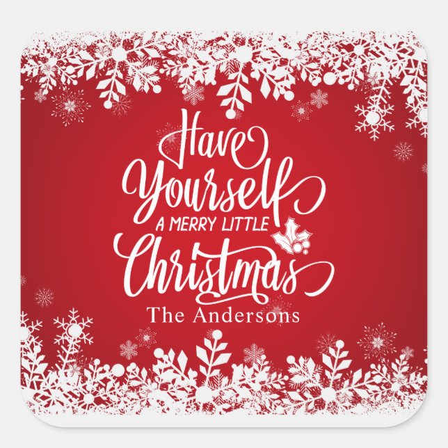 Sticker de Noël Joyeux Personnalisé (Devant)