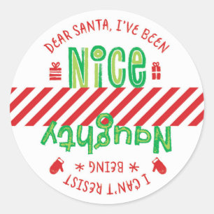 Sticker de Noël Naughty et Nice Père Noël