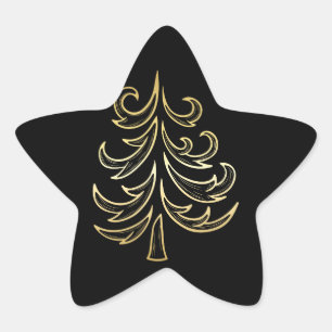 Sticker de Noël noir et or