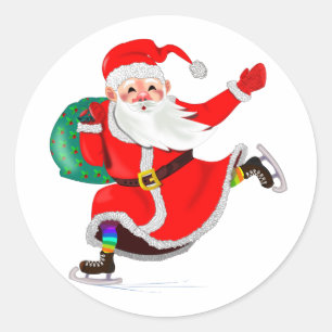 Sticker de Noël Père Noël cadeau