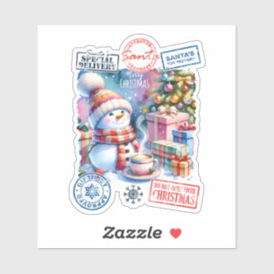 Sticker de Noël Père Noël joyeux