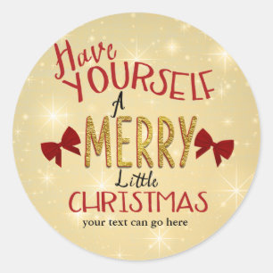 Sticker de Noël Red Gold Bow