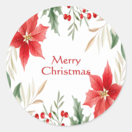 Sticker de Noël Red Poinsettia