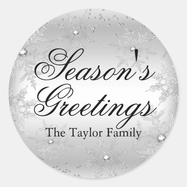 Sticker de Noël Silver Crystal Snowflake (Devant)