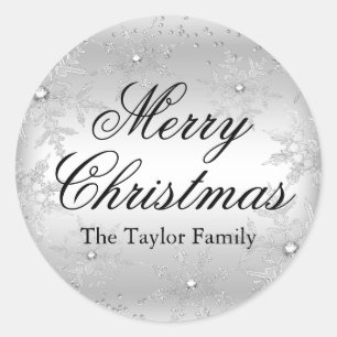 Sticker de Noël Silver Crystal Snowflake