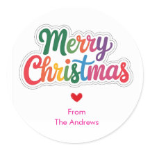 Sticker de Noël simple couleur moderne