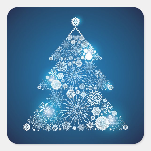 Sticker de Noël Snowflakes Arbre (Devant)