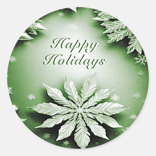 Sticker de Noël vert Floral (Devant)