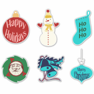 Sticker de Noël Vintage Pack 6
