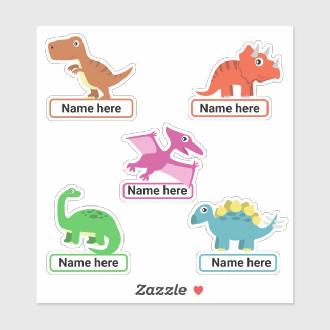 Sticker de nom de dinosaure personnalisé pour enfa (Feuille)