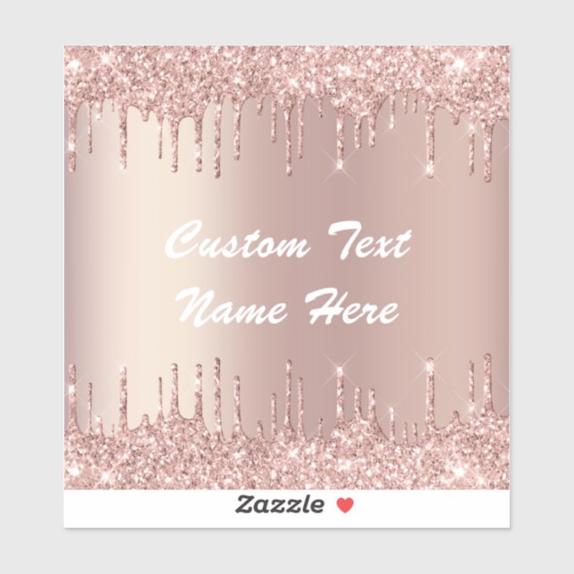 Sticker de nom de texte personnalisé rose Gold Par (Feuille)
