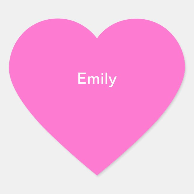 Sticker de nom Emily Kids Personnalisé rose blanc (Devant)