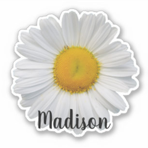 Sticker de nom personnalisé Fleur de marguerite b