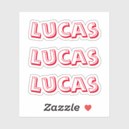 Sticker de nom personnalisé rouge enfants