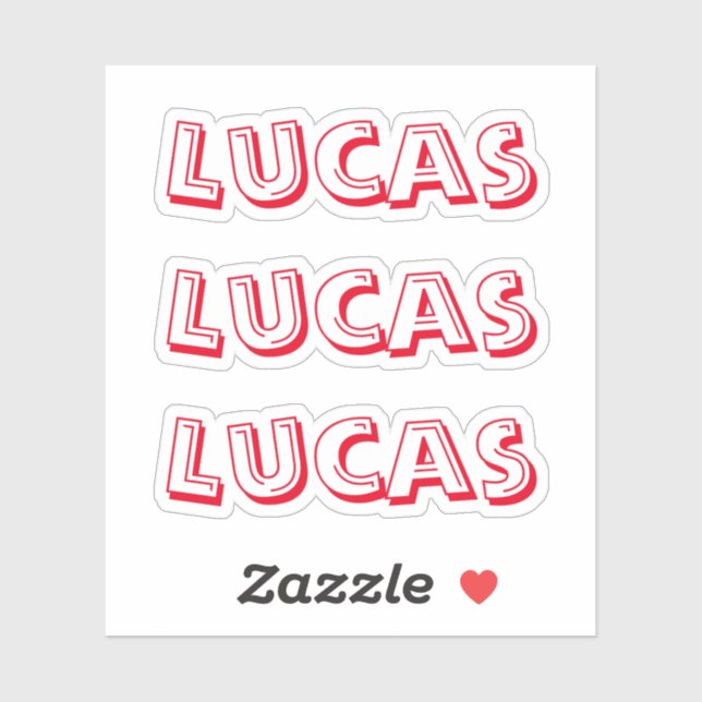 Sticker de nom personnalisé rouge enfants (Feuille)