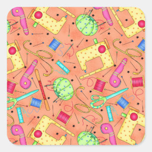 Sticker de notes de couture orange
