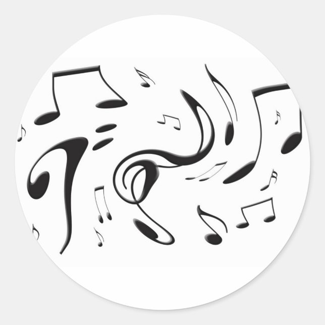 Sticker de notes musicales tordues (Devant)