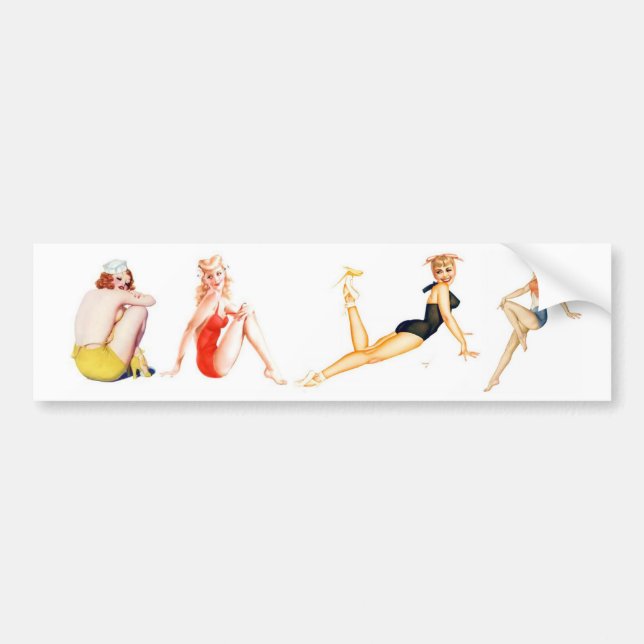 Sticker de pare-chocs classique pour filles à poin (Devant)