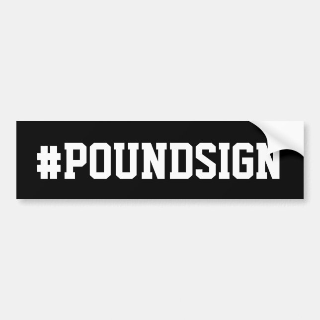 Sticker de pare-chocs #POUNDSIGN (Devant)