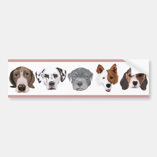 Sticker de pare-chocs pour chien différent (Devant)