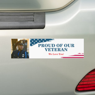 Sticker de pare-chocs pour vétéran du drapeau amér