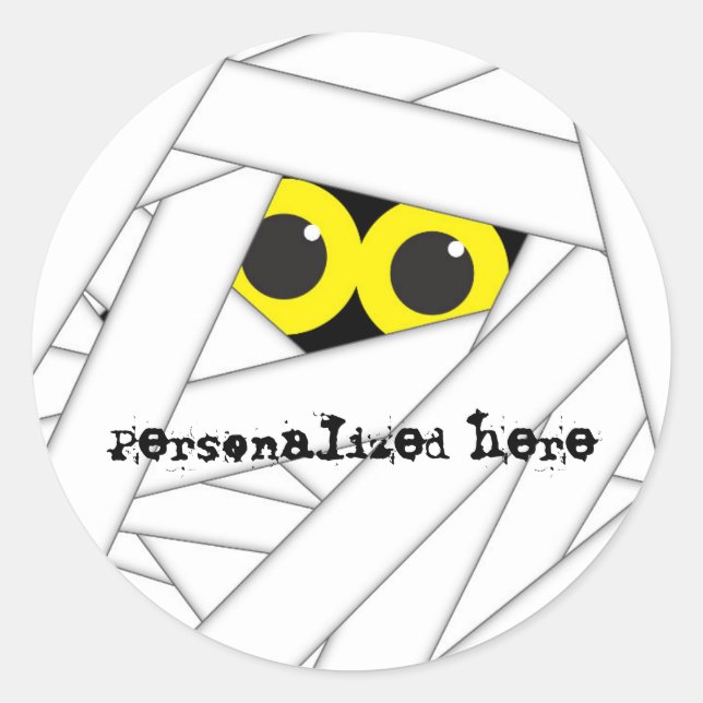 Sticker de parti personnalisé MUMMY Costume Hallow (Devant)