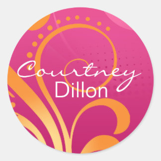 Sticker de partie rose et orange