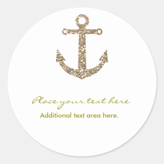 Sticker de Parties scintillant d'or Ancre nautique (Devant)