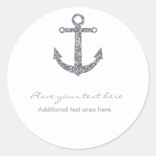 Sticker de Parties scintillant en argent Ancre nau