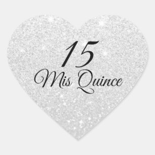 Sticker de Parties scintillant en argent Mis Quinc