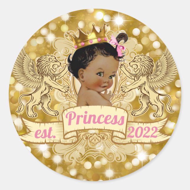 Sticker de Parties scintillant Royal Gold Princess (Devant)