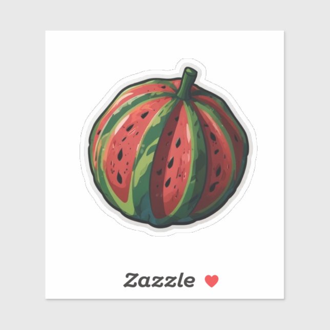Sticker de pastèque mignonne (Feuille)