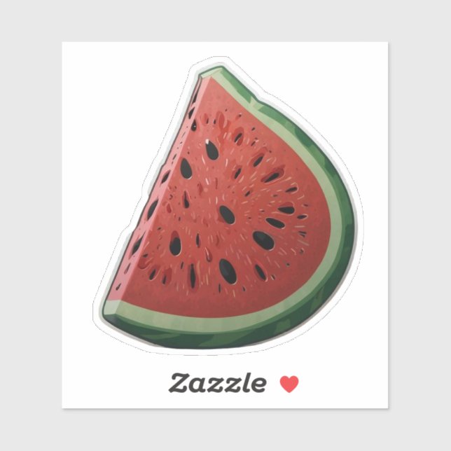 Sticker de pastèque mignonne (Feuille)