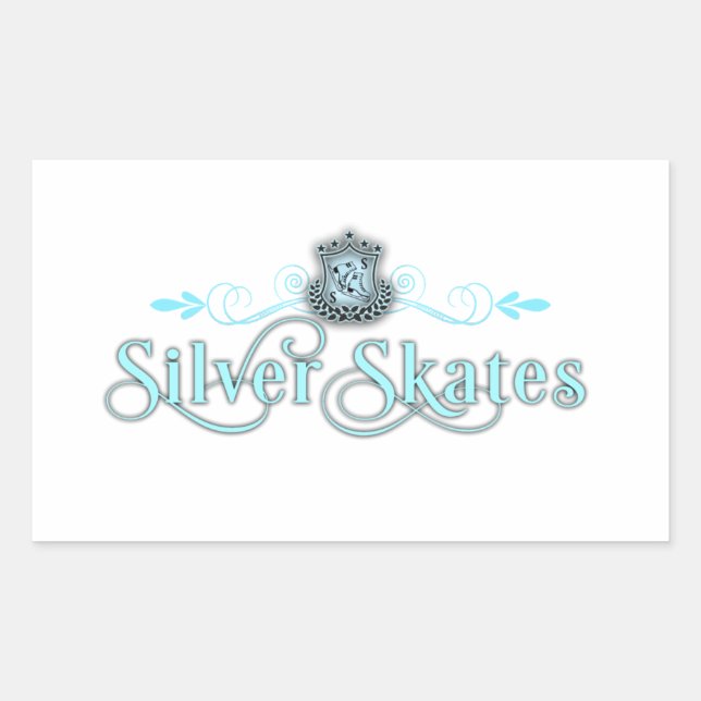 Sticker de patins en argent rectangle (Devant)